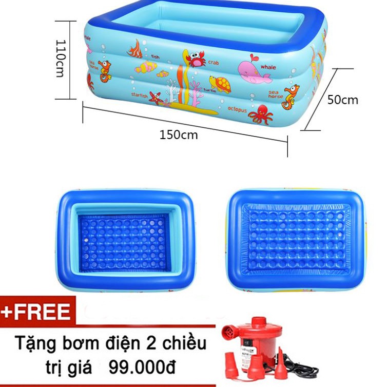 Bể bơi 1m5+bơm- bể bơi thông minh