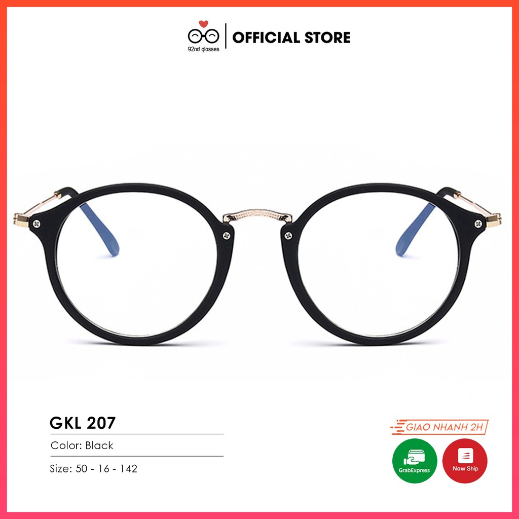Kính Cận Nam Nữ Retro Thời Trang Dáng Tròn màu đen Lani 207 - Lắp Mắt Cận Theo Yêu Cầu