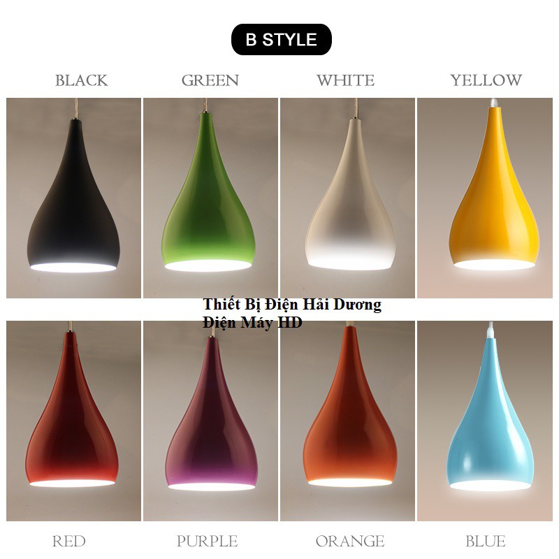 Bộ 3 Đèn thả trần hình giọt nước 8217 (Đen) - Chưa bao gồm bóng - Bảo hành 12 tháng