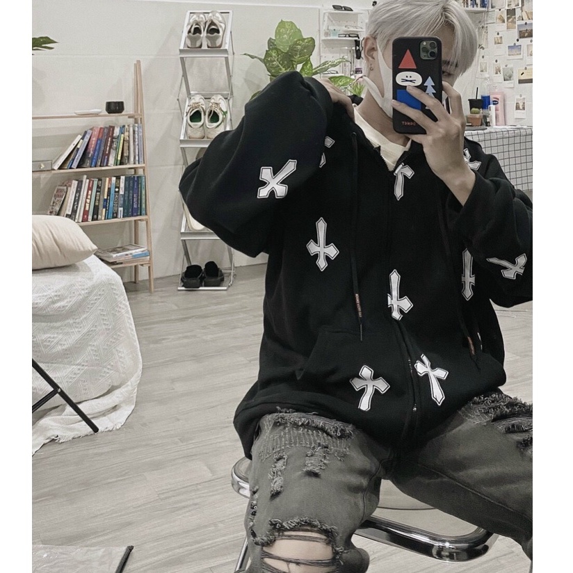 HOT TREND 2022 - Áo khoác nỉ in hình thánh giá full áo , Nỉ cao cấp