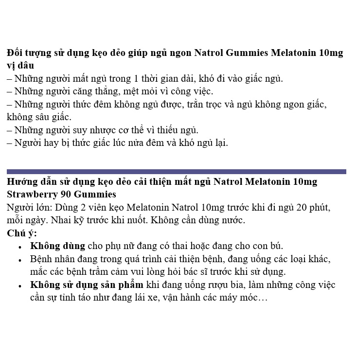 [DATE 8/2023] Kẹo dẻo Natrol Melatonin 10mg Gummy 90 VIÊN
