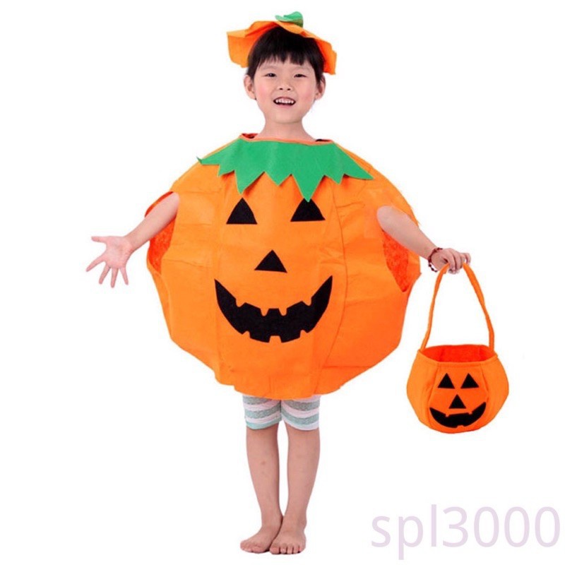 Áo bí ngô Kèm Nón Hóa Trang Halloween Cho Bé