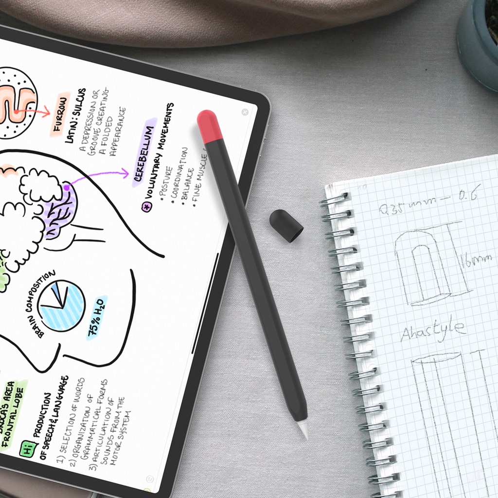 Duotone slim silicone pencil sleeve case ergonomic grip tương thích với apple pencil thế hệ thứ 2