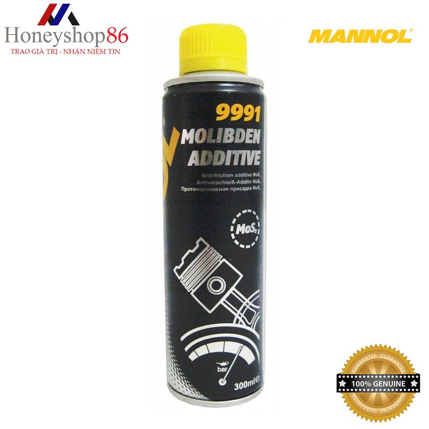 Phụ Gia Làm Tăng Độ Trơn Của Nhớt, Giảm Ma Sát MANNOL 9991 – 300ML Molibden Additive, Hàng Đức Nhập Khẩu HONEYSHOP86