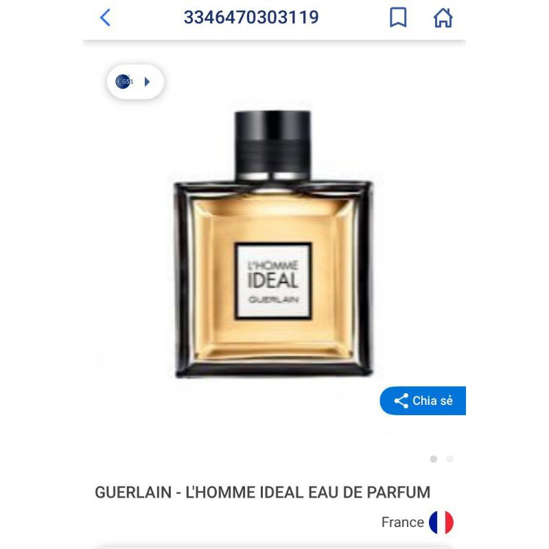 💞Nước Hoa 𝗚𝗨𝗘𝗥𝗟𝗔𝗜𝗡 𝗟'𝗛𝗢𝗠𝗠𝗘 𝗜𝗗𝗘𝗔𝗟 EAU DE PAFURM 100ml 💞