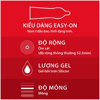 Bao cao su SIÊU MỎNG Durex Fetherlite hộp 3 bao