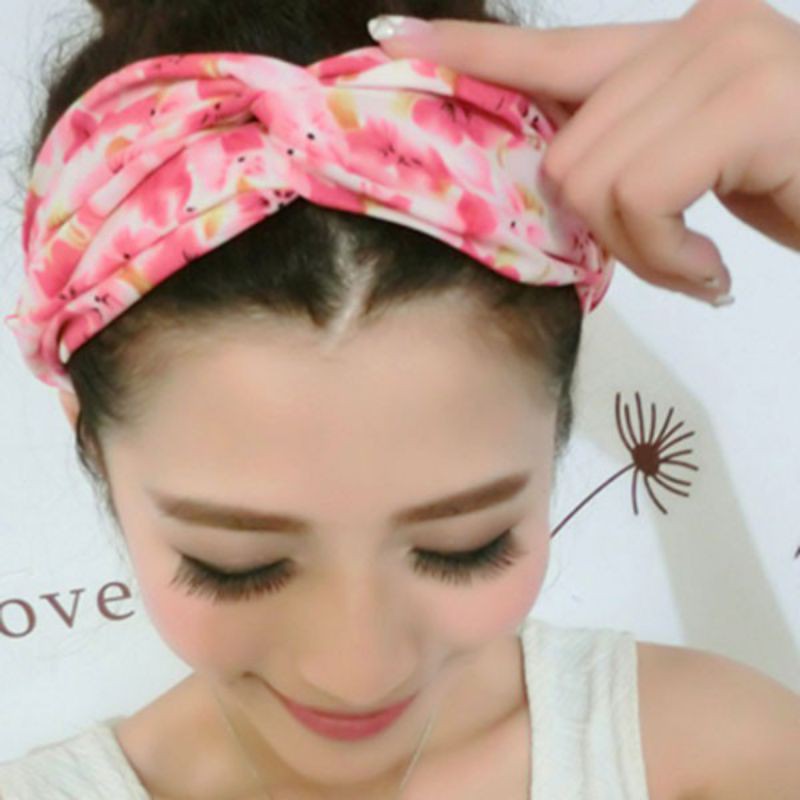 Băng đô vải phong cách Hàn Quốc có in hình nhiều màu sắc đầy cá tính