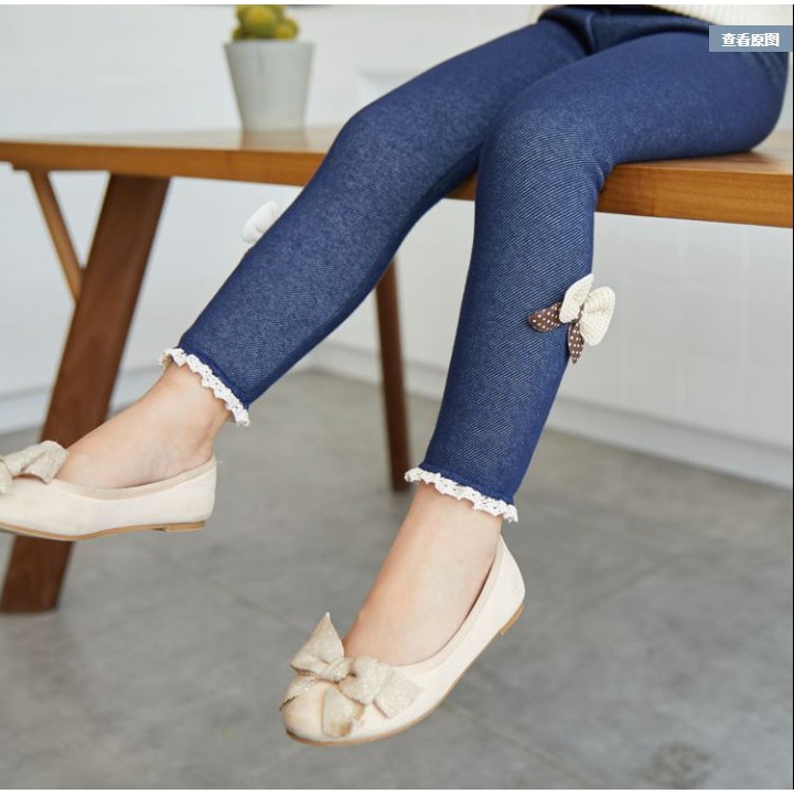 Quần legging cho bé giả bò lót lông - Quần legging giả jean