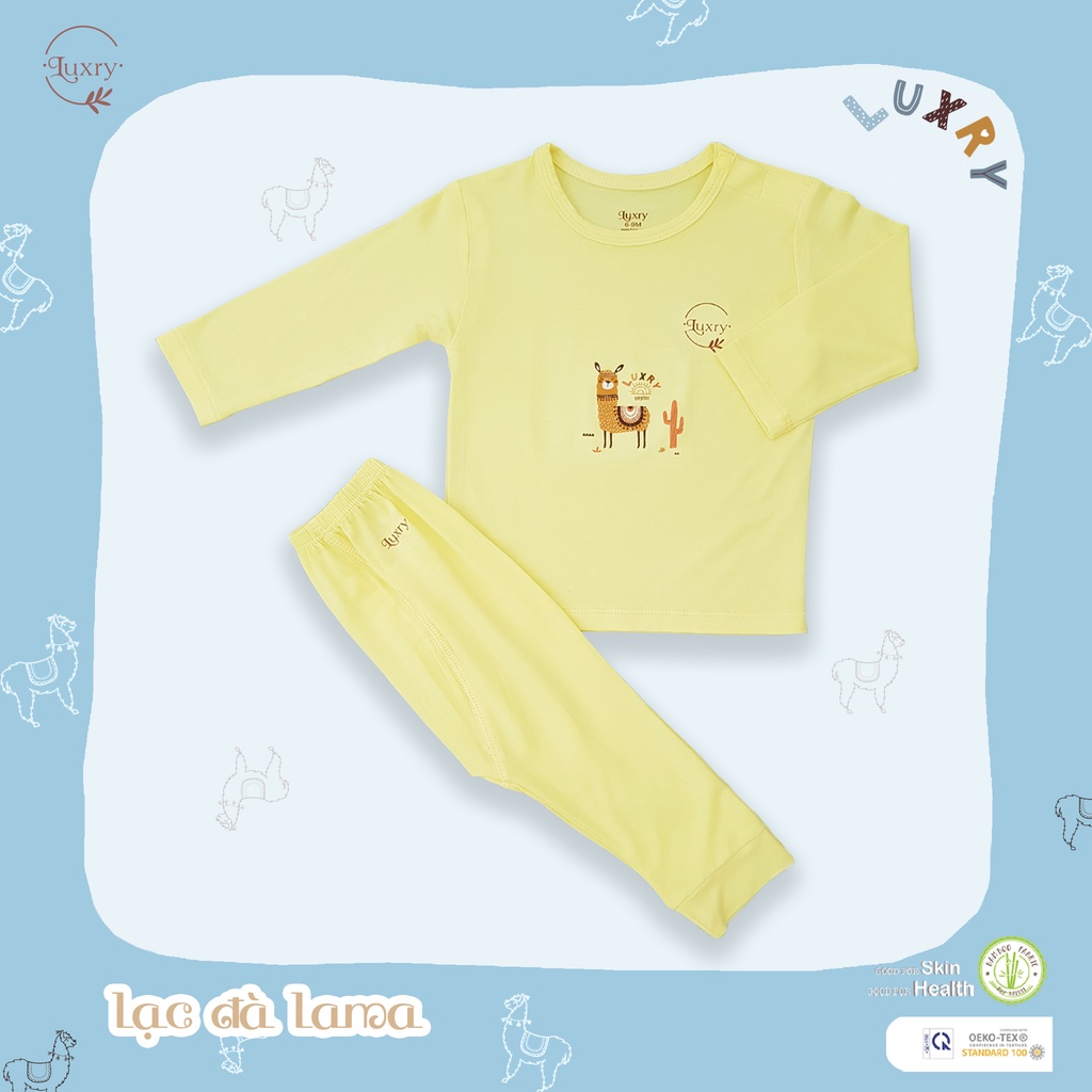 Bộ quần áo dài cài vai LAMA thương hiệu Luxry đáng yêu cho bé trai, bé gái