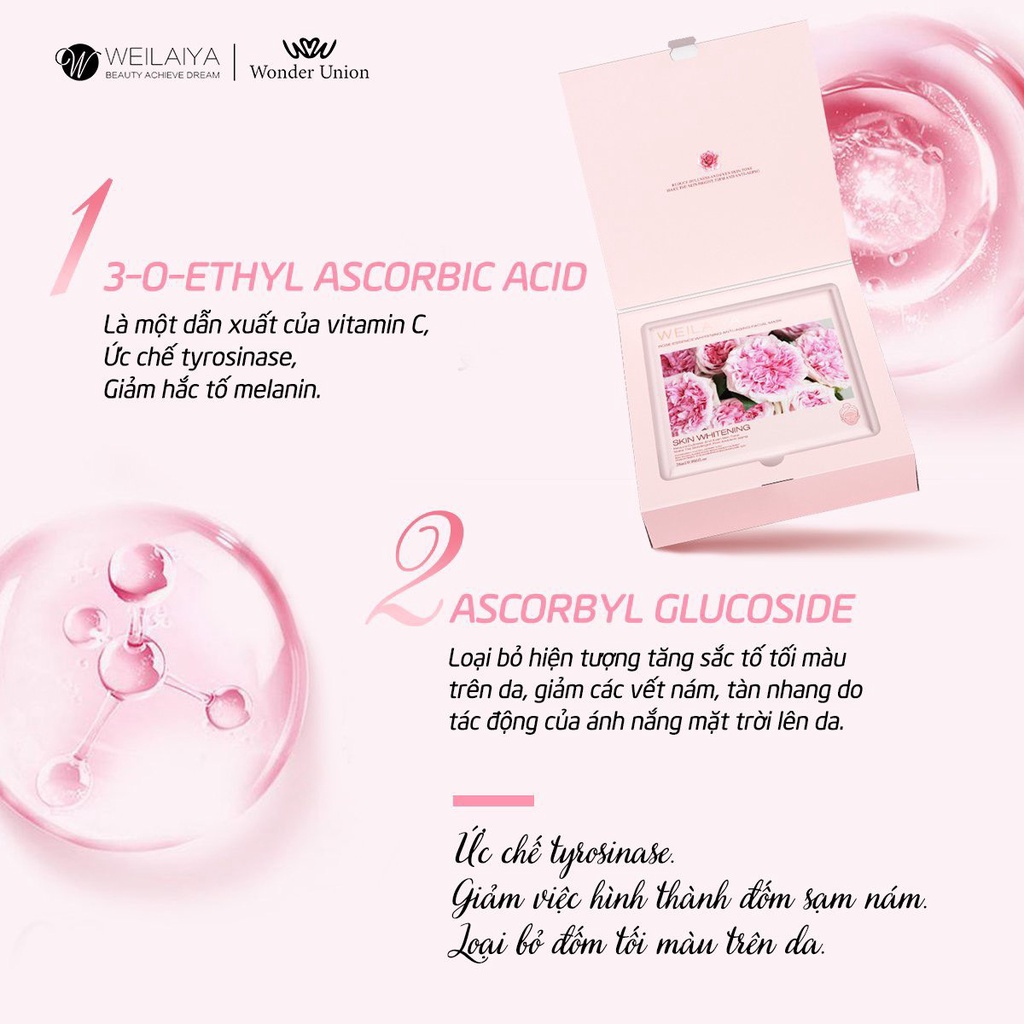 Mặt nạ Tái Sinh & Mặt nạ Trắng Da hộp 10 miếng Weilaiya