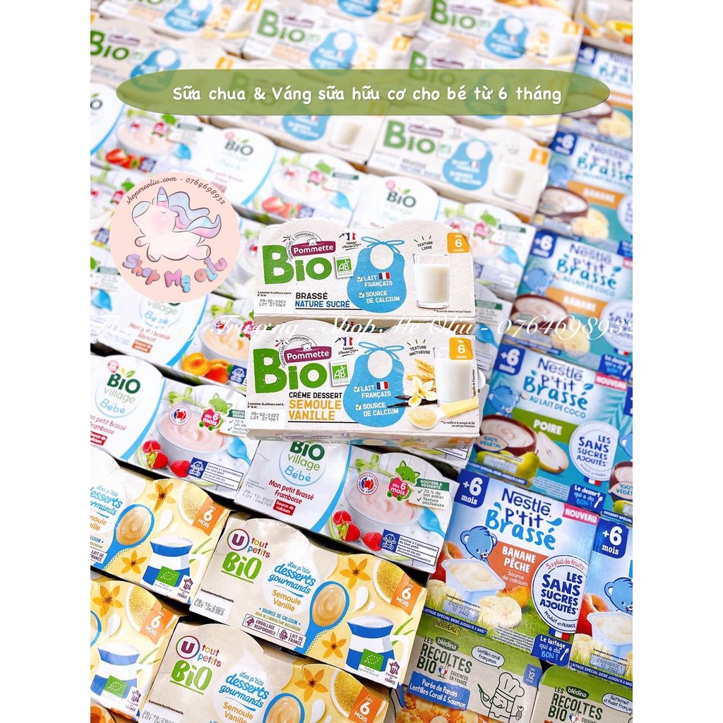 Sữa chua hữu cơ Pommette cho bé từ 6 tháng tuổi date 1/2024 - vị tự nhiên