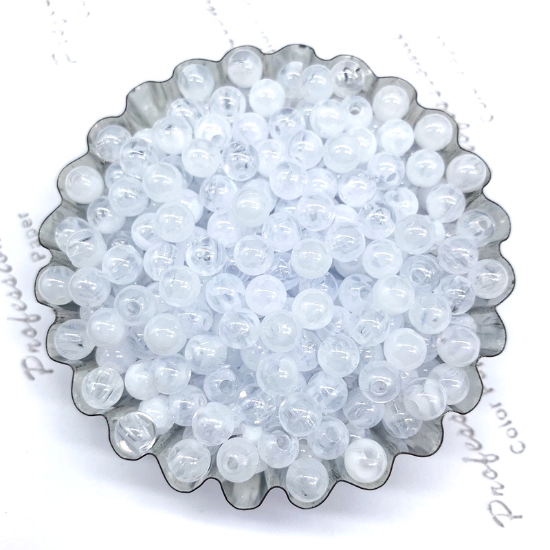 Hạt Xâu Làm Trang Sức Hai Màu Sắc Bằng Acrylic 6mm/8mm/10mm DIY