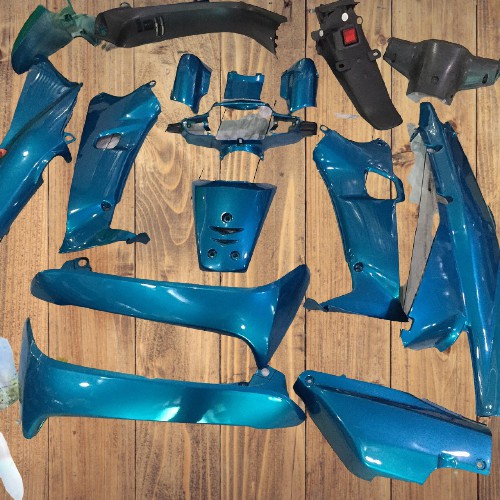 Bộ dàn áo xe Wave 110 - Wave Thái màu Xanh Da  - Bộ cụm pha đèn 1 bóng - SPB-DGW-da