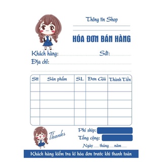HOÁ ĐƠN MINI 10*15 SIÊU DỄ THƯƠNG CUTE