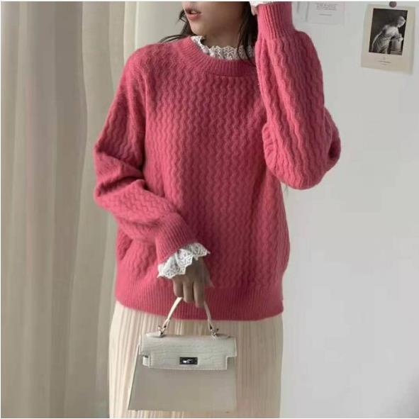 Áo Len Nữ Pha Ren Tay Và Cổ Có Ren Điệu Hàn Quốc - LENCREN -po9