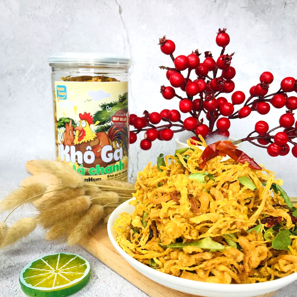 Khô gà lá chanh HunHun 250g đồ ăn vặt Sài Gòn Ngon Rẻ | BigBuy360 - bigbuy360.vn