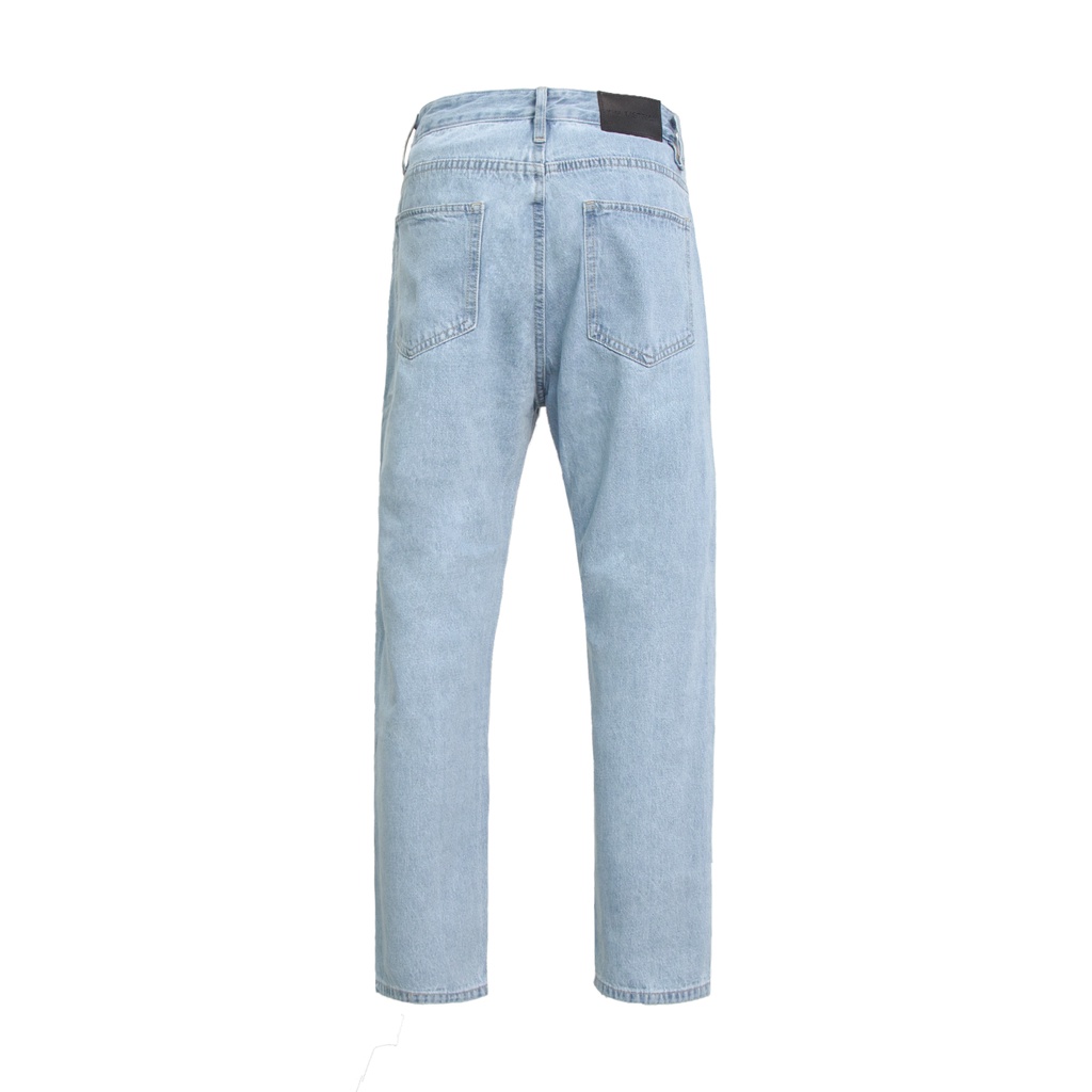 Quần Baggy Trơn Ống Suông Đứng - Chất Vải Jeans Cao Cấp Mềm Mịn - Unisex Nam Nữ Hot Trend Dễ Phối Đồ - Màu Xanh Nhạt 2