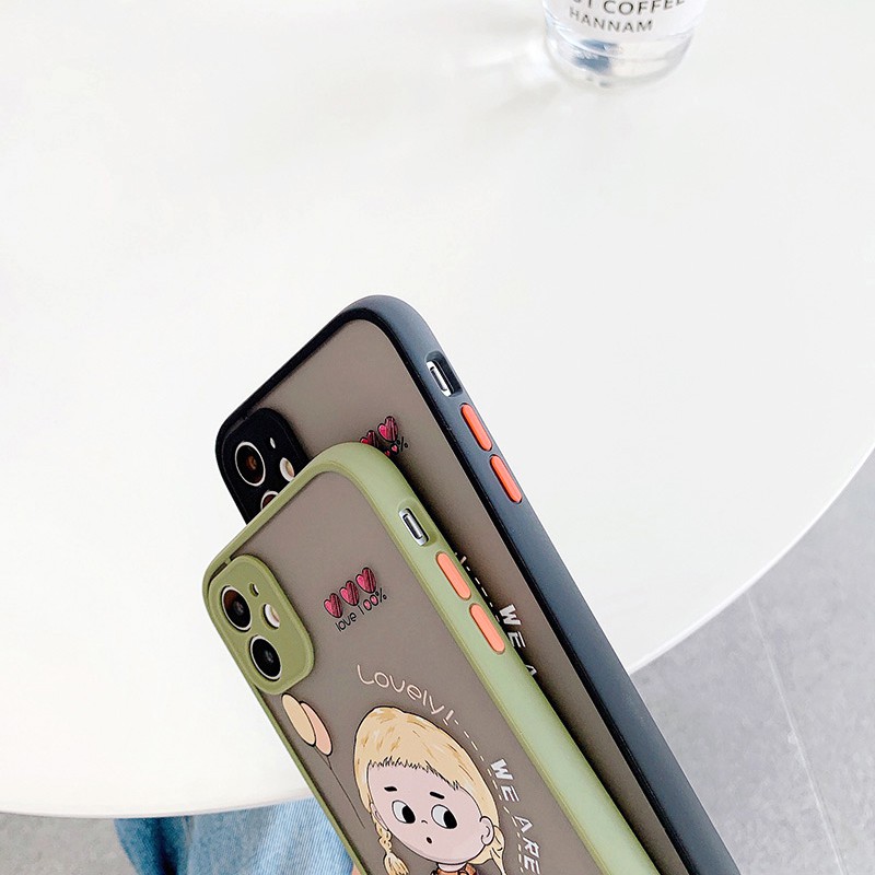 Ốp lưng iphone Baby Lovely nhám viền nổi cong 6/6plus/6s/6splus/7/7plus/8/8plus/x/xr/xs/11/12/13/pro/max/plus/promax | BigBuy360 - bigbuy360.vn