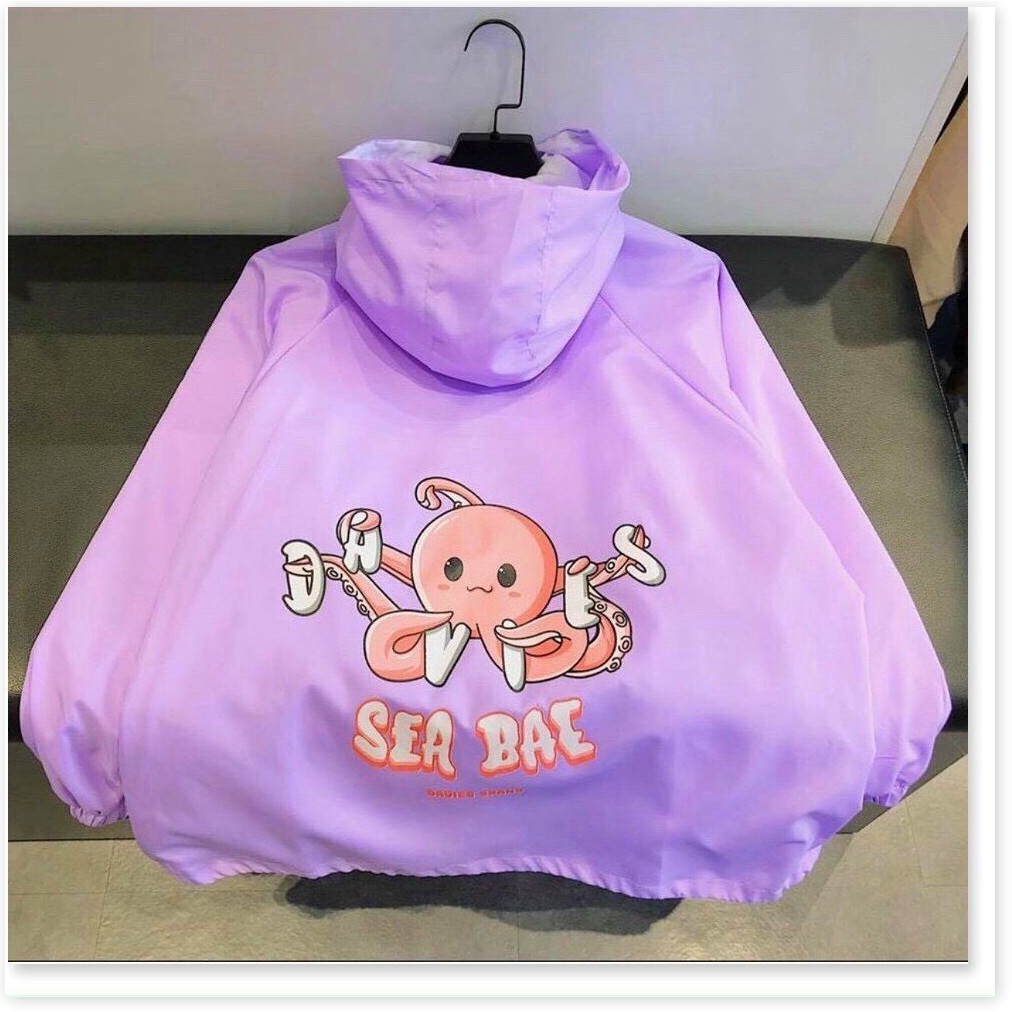 ÁO KHOÁC DÙ IN HÌNH BẠCH TUỘC SEA BEA CỰC ĐẸP ĐỦ SIZE M L XL