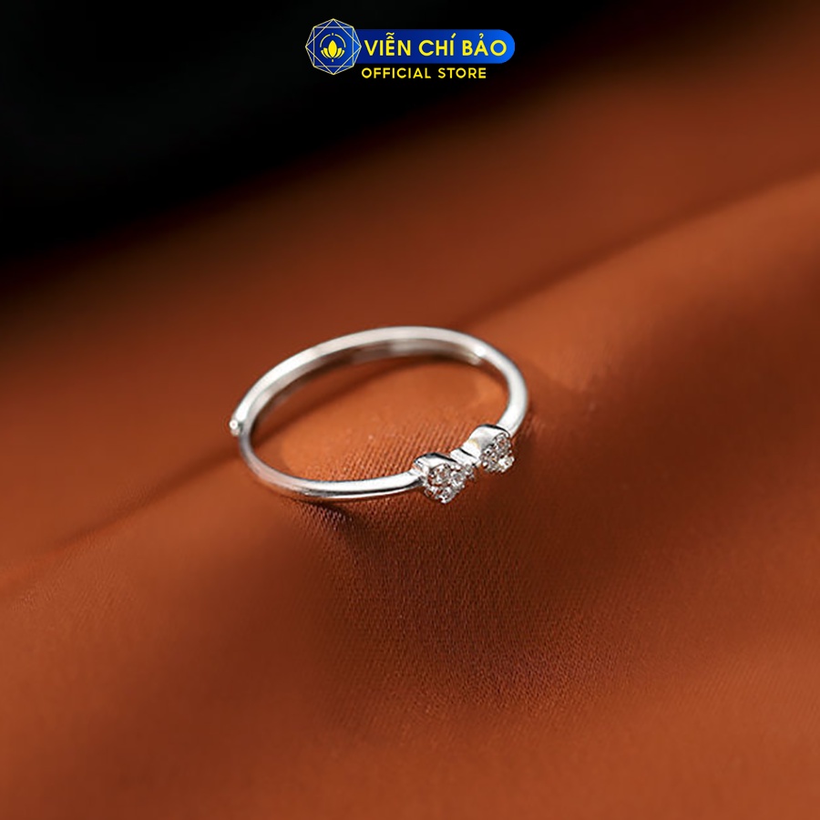 Nhẫn bạc nữ hình nơ đính đá chất liệu bạc 925 thời trang phụ kiện trang sức nữ Viễn Chí Bảo N400880