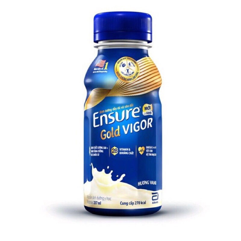 lốc 6 chai sữa Ensure gold vigor vani 237ml