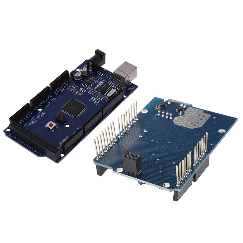 1 Bảng Mạch Điều Khiển Atmega2560 16au + Cáp Usb Cho Arduino Mega 2560 R3 Ule & 1pcs Ethernet Shield Uno Mega 1280 W5100