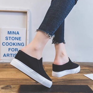 [ Sẵn 36 37 38 ] Giầy sục trơn độn đế cao 7cm