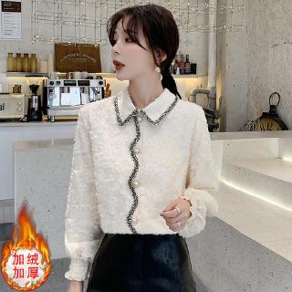 áo sơ mi ren nữ 2 loại lót nỉ ấm mùa đôn và không lót nỉ