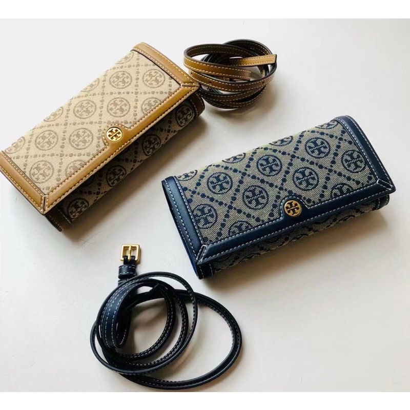Clutch nữ siêu đẹp Tory burch, mẫu đeo chéo hoạ tiết monogram mới 2022