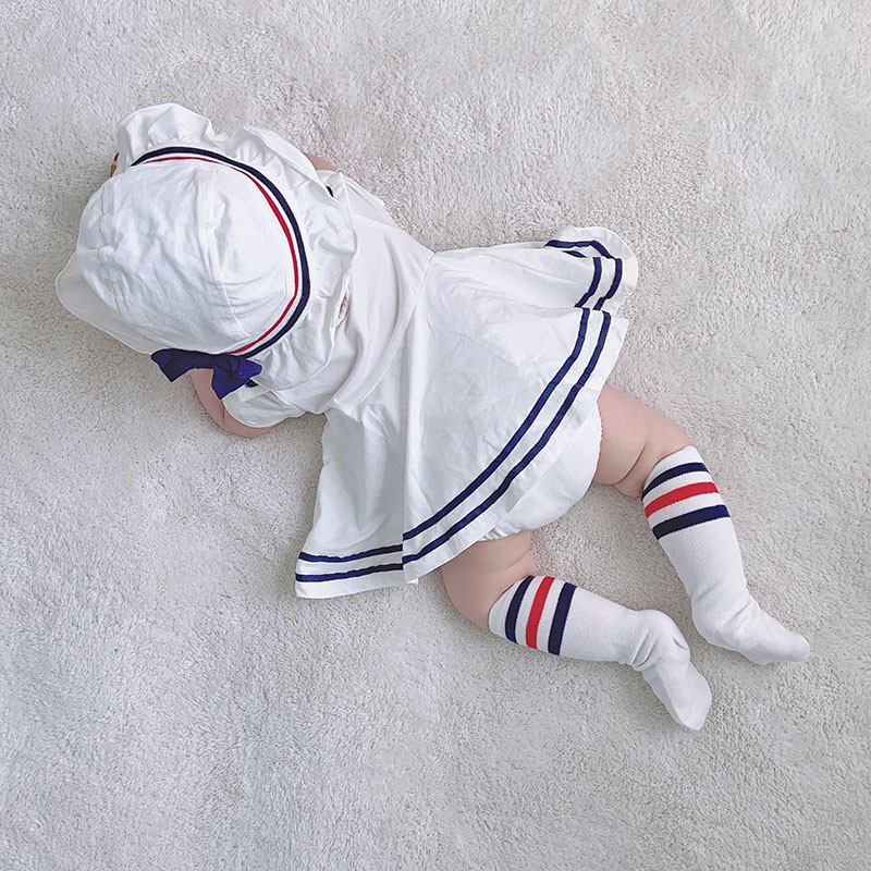 Body Váy Cho Bé Gái Vái Áo Thủy Thủ Đầy Tháng Thôi Nôi Sinh Nhật