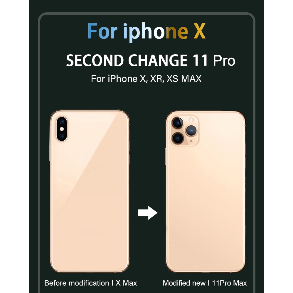 Tấm dán phim mặt sau cho iPhone X XS MAX XR Giây Thay đổi 11 PRO MAX 12 pro 13 Miếng dán ống kính đã sửa đổi Vỏ máy ảnh Vỏ hợp