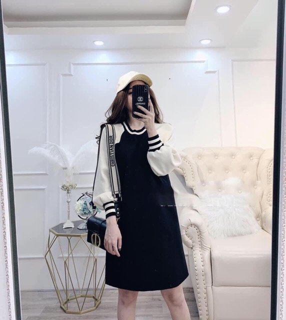 Hàng hot ❤️ VÁY PHA TAY BO GẤU KẺ | BigBuy360 - bigbuy360.vn