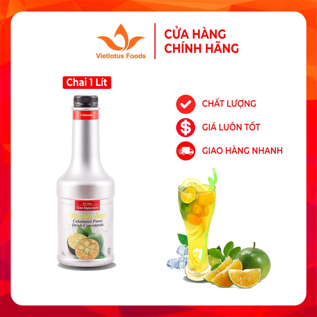 Mứt trái cây Madamsun vị Tắc (CALAMANSI PUREE) chai 1L - Hàng nhập khẩu Malaysia