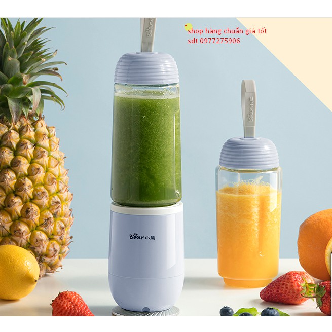 Máy xay sinh tố mini cầm tay Bear (Chính hãng +Bảo hành +2 CỐC)