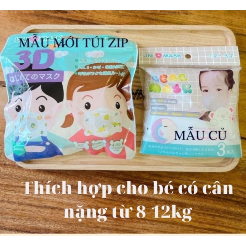 Khẩu trang cho bé hình gấu 3D cho trẻ 0_3t