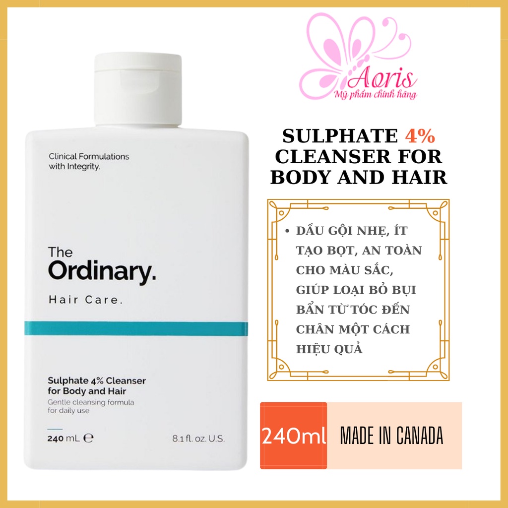 Dầu gội The Ordinary Sulphate 4% Shampoo Cleanser for Body & Hair - 240ml