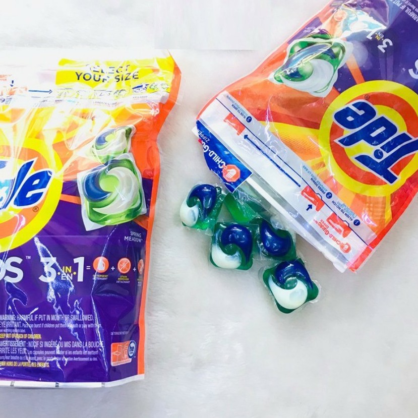 [BÁN LẺ] Viên Giặt Xả Quần Áo Tide Pods 3in1 Siêu Sạch của Mỹ - NK