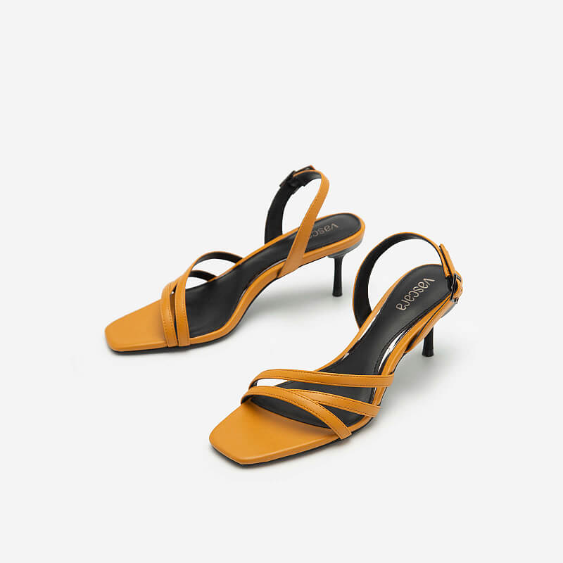 [Mã WABRWS24 giảm 15% đơn 150K] Vascara Giày Sandal Gót Nhọn SDN 0673 Vàng