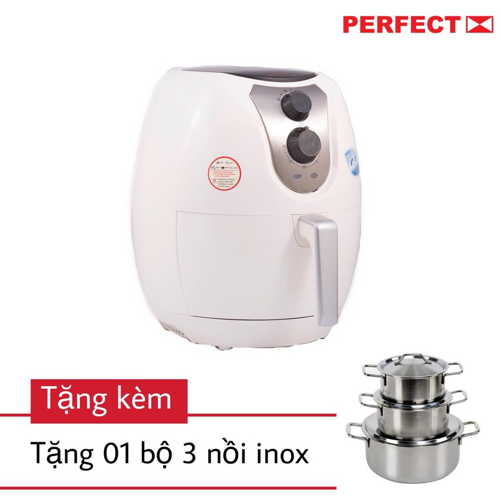 Nồi chiên không dầu Perfect 4L 609+Tặng kèm bộ 3 nồi inox