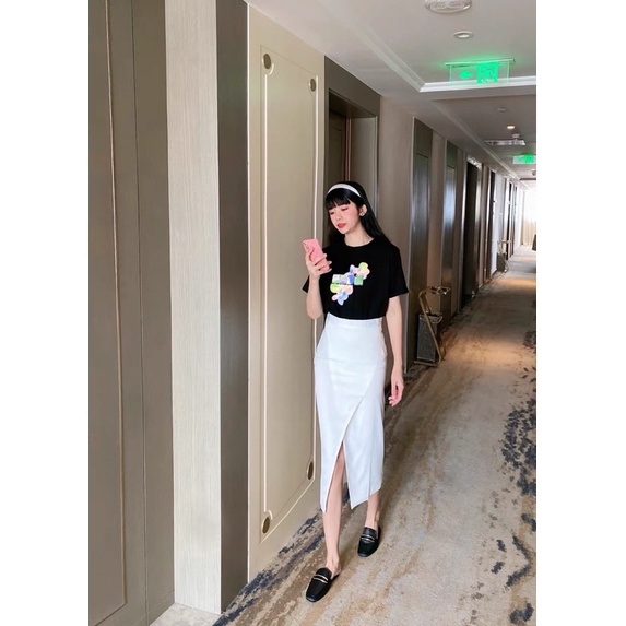 SET CHÂN VÁY XẺ TÀ + ÁO PHÔNG Kèm ảnh thật Shim Su Ryoen Penthouse Lee Ji Ah