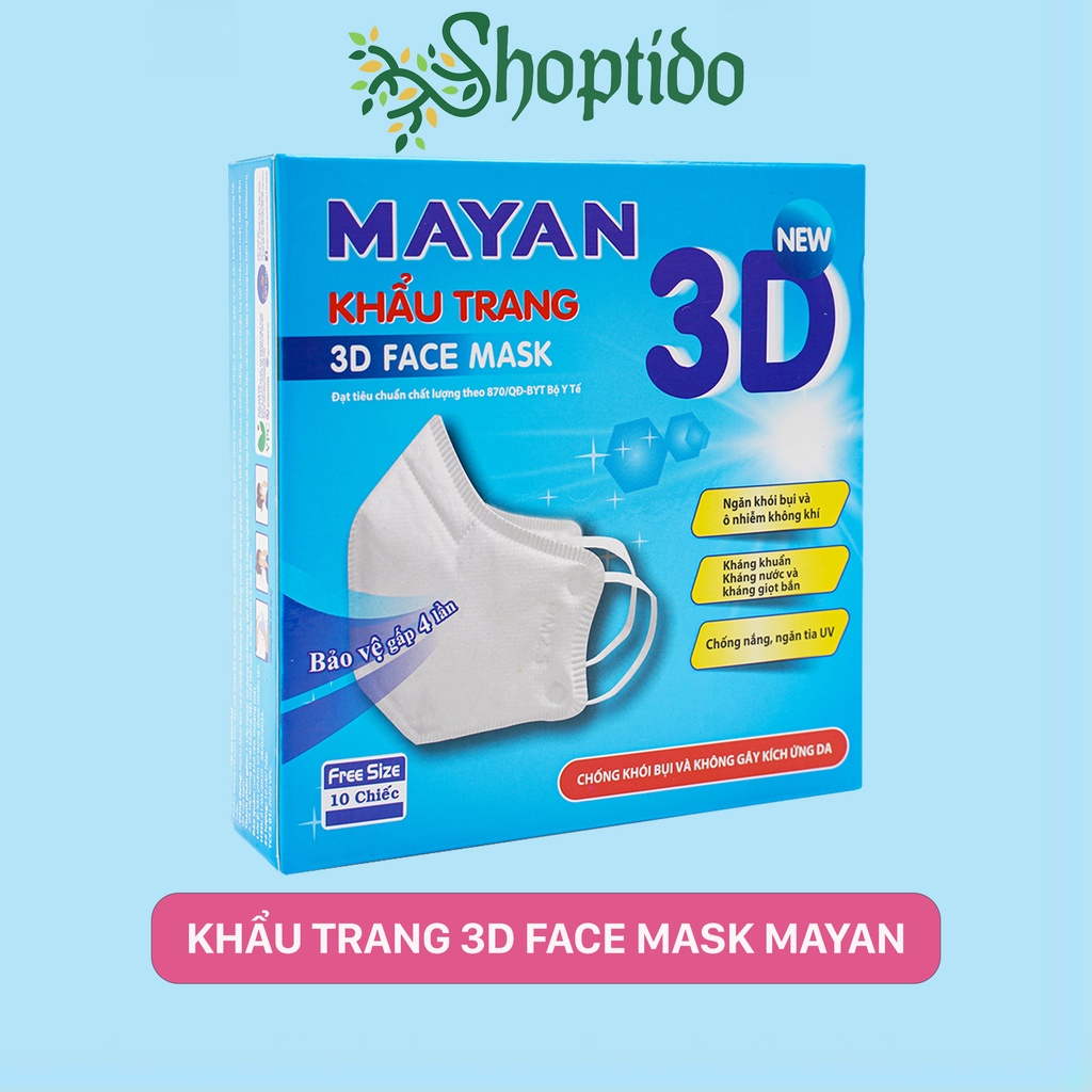Khẩu trang 3d MAYAN mask Pm 2.5 Medi, màng lọc N95 người lớn trẻ em NPP Shoptido