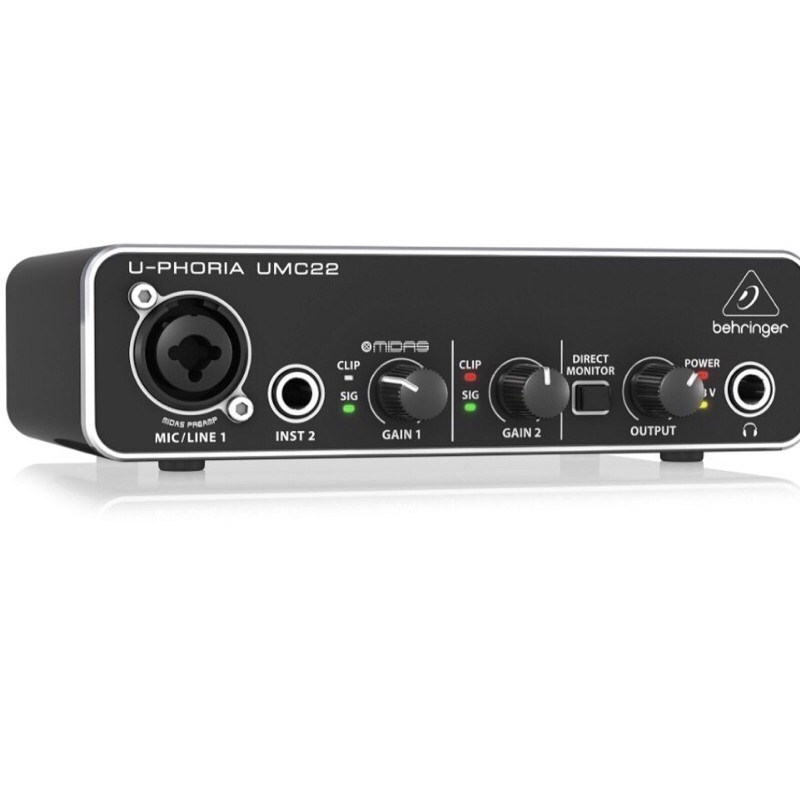 Soundcard USB Audio InterfaSu BEHRINGER UMC22 - Kết hơp bộ xử lý Midas Mic Preamplifier