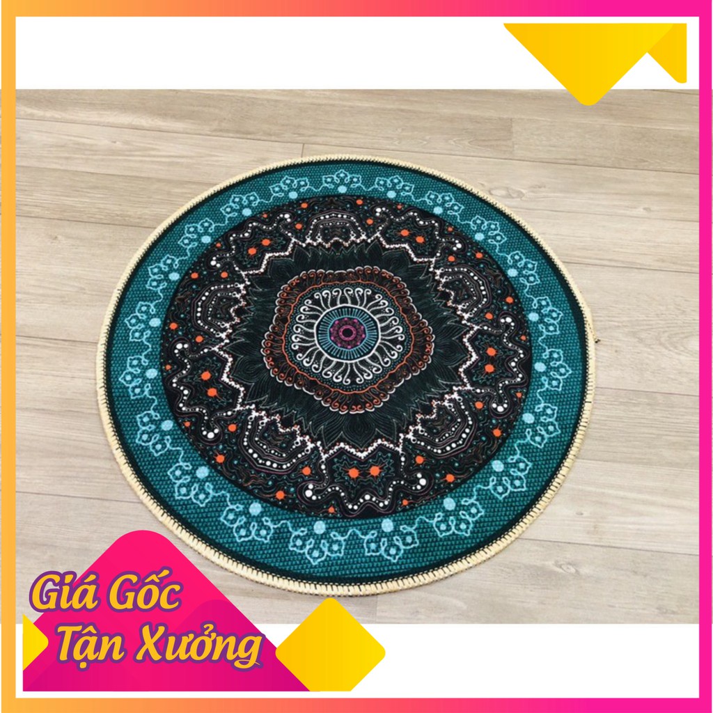 Thảm trải sàn, thảm bali hình tròn dùng để lót ngồi, chùi chân, decor phòng đường kính 35cm