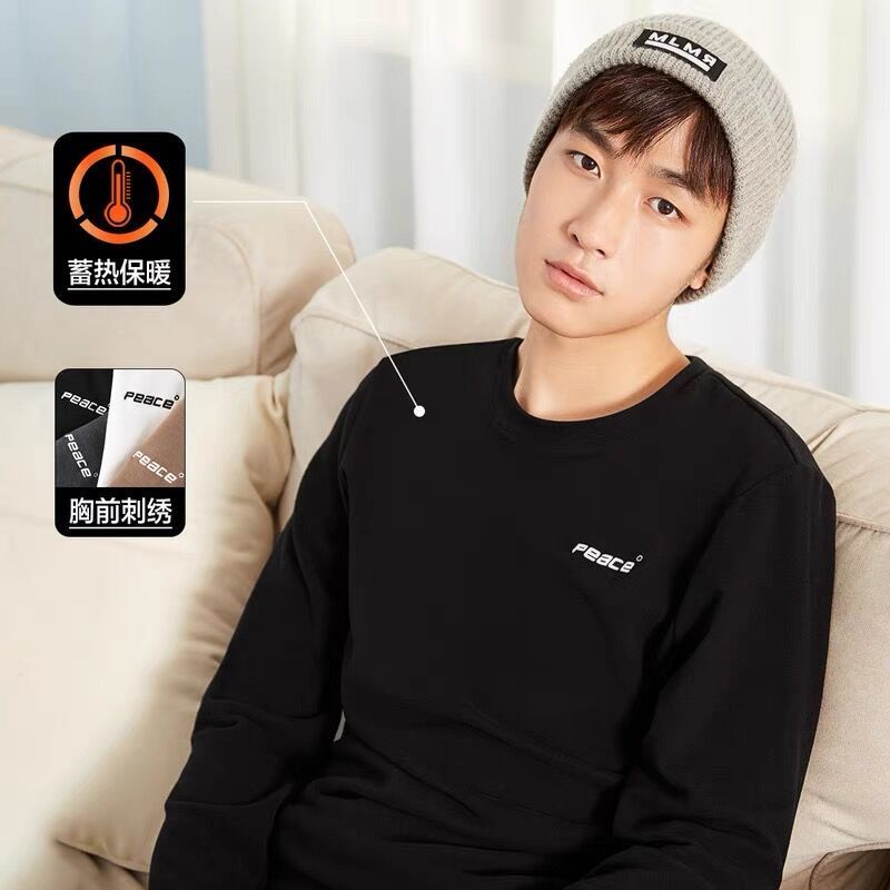 Áo Thun Tay Dài Cổ Cao Dáng Rộng Phong Cách Hàn Quốc Thời Trang Thu Đông Cho Nam