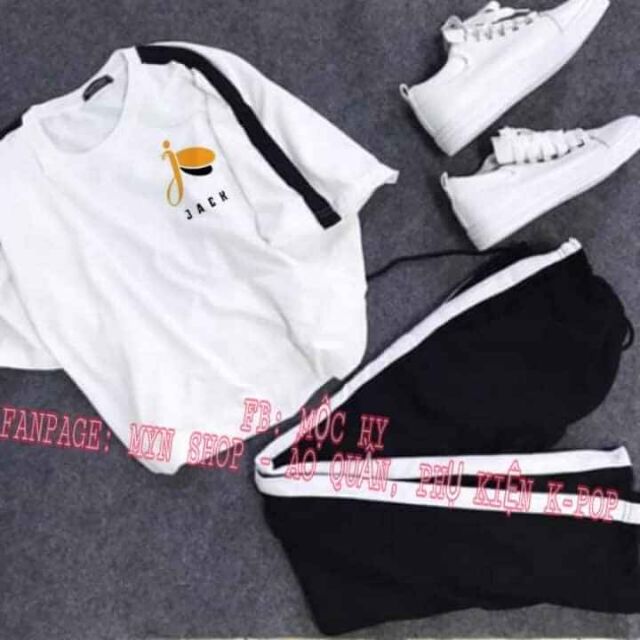 Quần Áo Jack  FREESHIP  Giảm Ngay 10k Khi Nhâp [ AO JACK ] - Áo Jack Tay Lỡ Phối Vai Kèm Quần Thể Thao Có Đủ Size