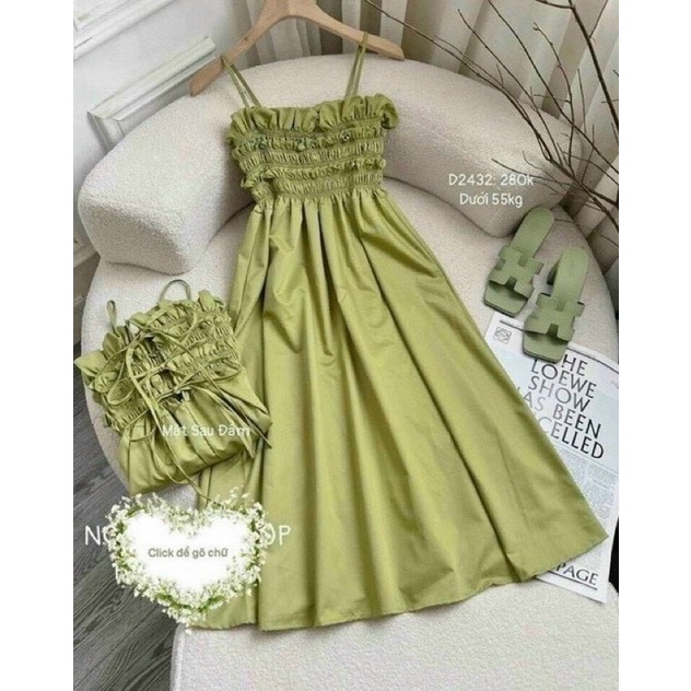 Đầm Maxi 2 Dây Chun Ngực Bigsize 50kg Đến 100kg