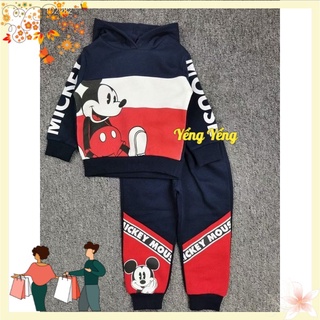 Sbt195 - bộ nỉ da cá cho bé than phối đỏ trắng mickey
