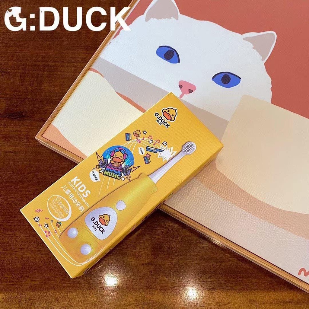 Bàn chải đánh răng tự động cho bé hãng G Duck đánh sạch răng không đau lợi tặng kèm đầu bàn chải