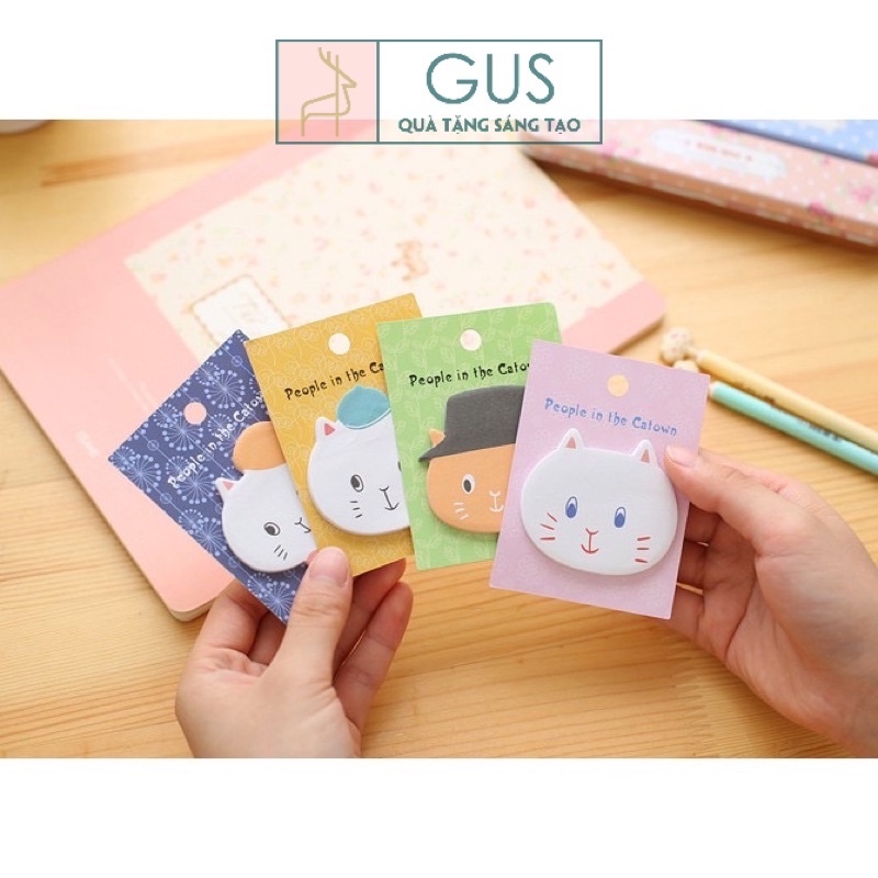 Giấy note ghi chú mèo Catown dễ thương nguồn sỉ đồ dùng học tập