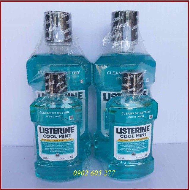 [hàng chính hãng]Nước súc miệng listerine 750ml kèm chai nhỏ 250ml Thái Lan